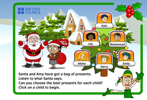 English game for kids: Choose Christmas Presents