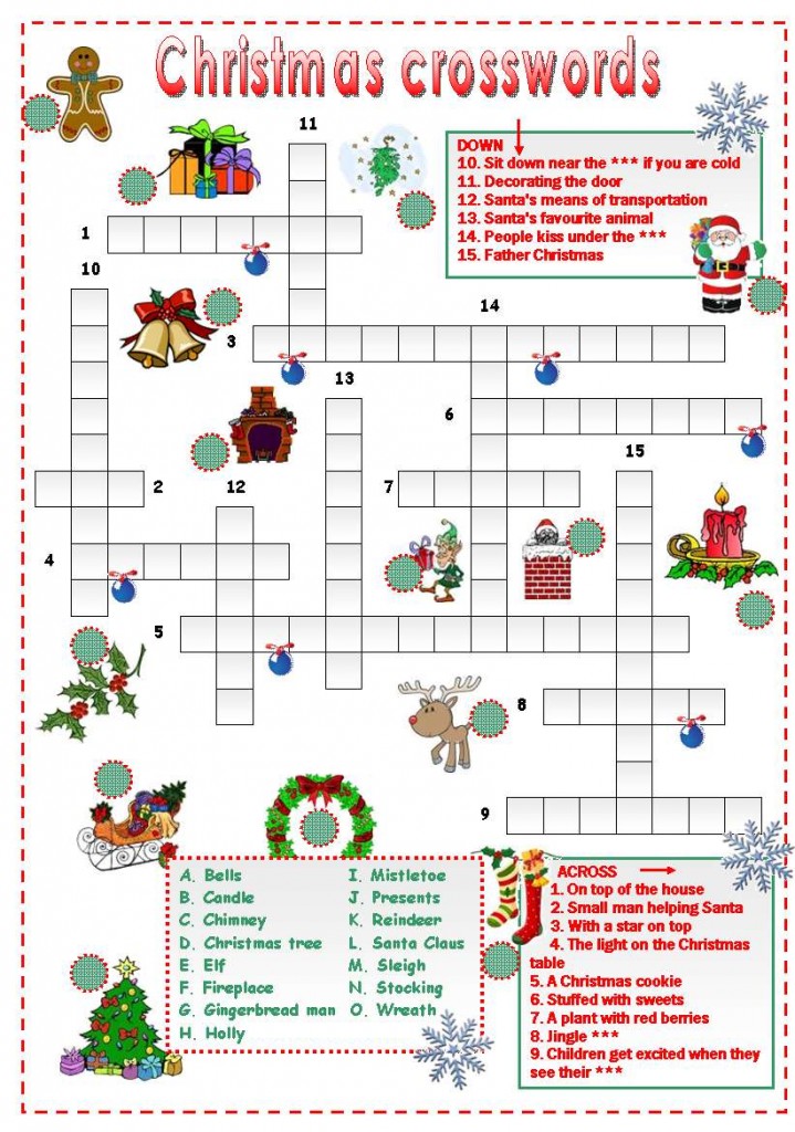 Christmas Crossword: Рождественский кроссворд на английском языке.