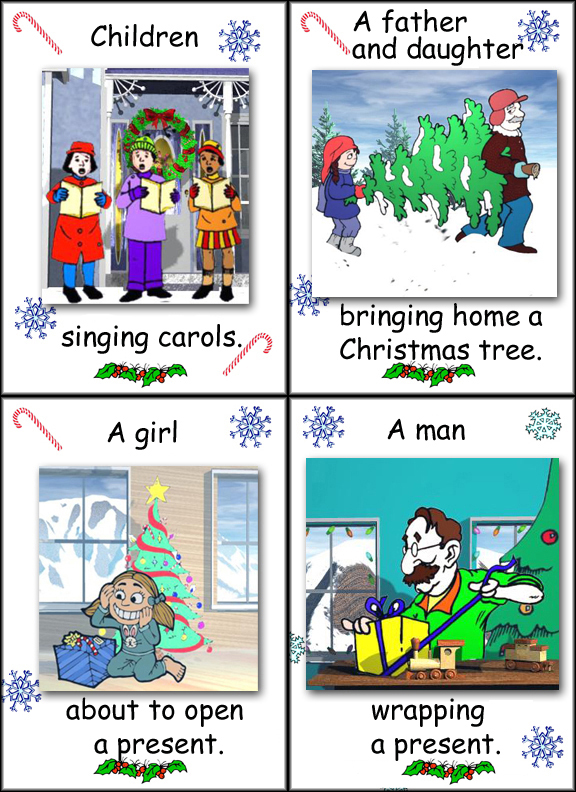 winter activity flashcards